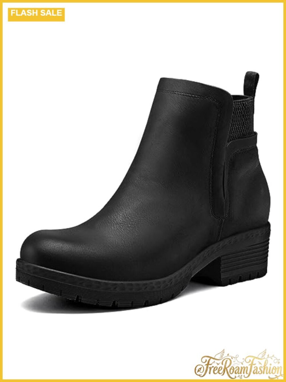 Women's Elastic Gore Lug Sole Chelsea Ankle Boots